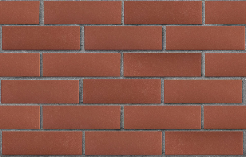Клинкер фасадный темно-красный Эдинбург гладкий