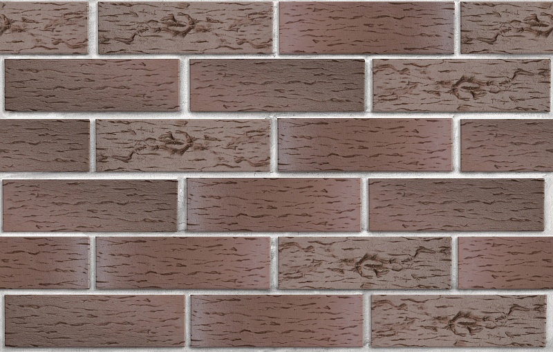 Клинкер фасадный темно-терракотовый флэш Брюгге береста