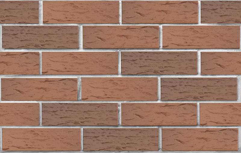 Кирпич лицевой пустотелый светло-коричневый флэш рустик